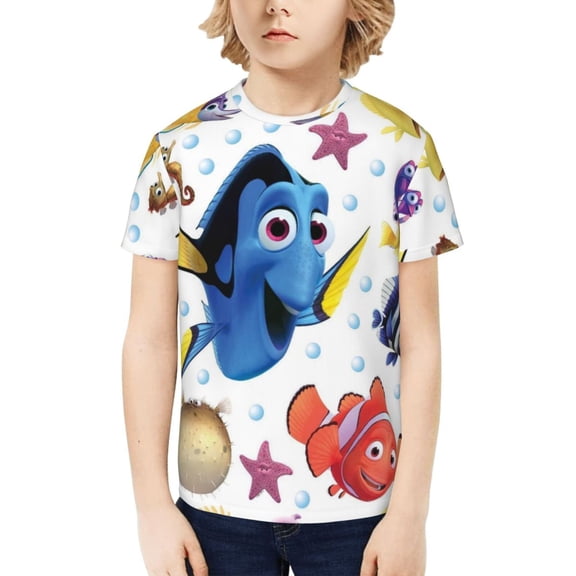 Finding Nemo Boys Girls T-Shirts Graphic Print Short Sleeve Tops Casual Crew Neck T-Shirt Streetwear for Youth Kids