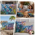 thumbnail image 4 of Colorful Spring Floral Outdoor Pillow Covers 16x16 Set of 2,Waterproof Patio Throw Pillowcase Protectors,Modern Oil Painting Abstract Art Decorative Pillow Shams Cushion Covers for Seat Bed Couch, 4 of 8