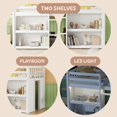 thumbnail image 6 of Bellemave Twin Size Wooden Loft Bed with Storage Shelves and LED Light Junior Loft Bed with Guardrails and Playroom Space-saving Low Loft Bed Frame, White, 6 of 11