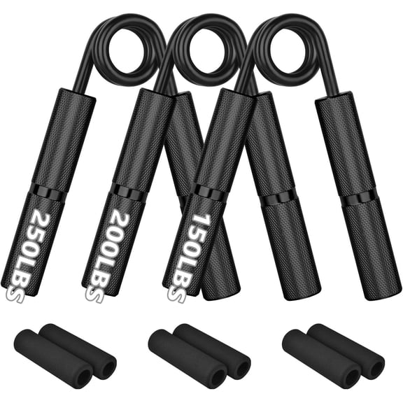 Hand Grip Strengthener, Set of 3 (150,200,250 lbs) Grip Strength trainer, Non-slip Gripper Wrist & Forearm Strengthener Workout equipment for Home Office Gym