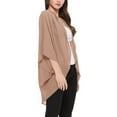thumbnail image 2 of Women's  Loose Fit 3/4 Sleeves Kimono Style Cover Up Solid Cardigan S-3XL, 2 of 4