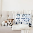thumbnail image 4 of Ambesonne Fitness Throw Pillow Cover 2 Pack, Keep Calm and Work, 18", Dark Blue White, 4 of 5