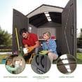 thumbnail image 6 of Lifetime Lockable Polyethylene Outdoor Storage Shed, 7' x 7', Tan & Brown (60042), 6 of 13