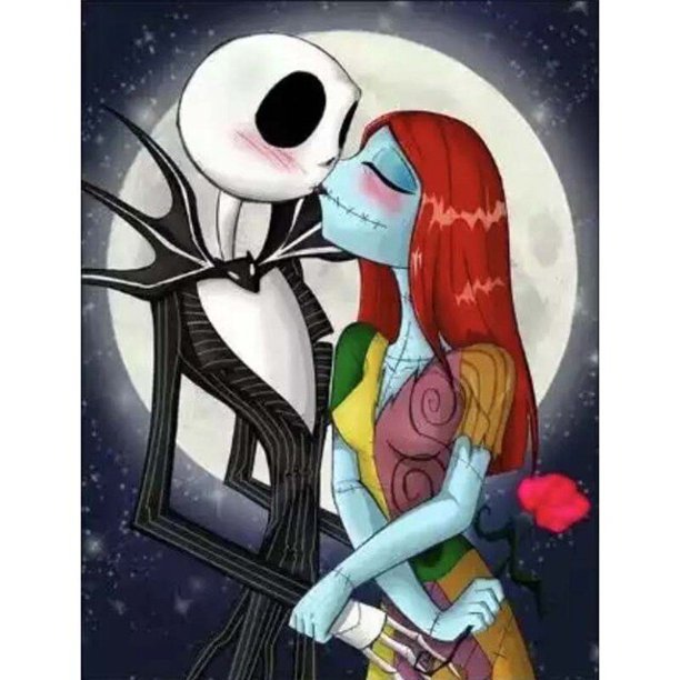 Disney The Nightmare Before Christmas 5D DIY Diamond Painting Full Square Round skull Diamond Embroidery Mosaic Home Decor Giftround 40x50cm Gao Jinjia LED
