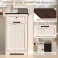 thumbnail image 5 of HARIPUL 10 Gallons Tilt Out Trash Cabinet, Hidden Trash Can Kitchen Wooden Tilt Out Pet Proof Hidden Trash Bin for Kitchen Living Room,White, 5 of 7