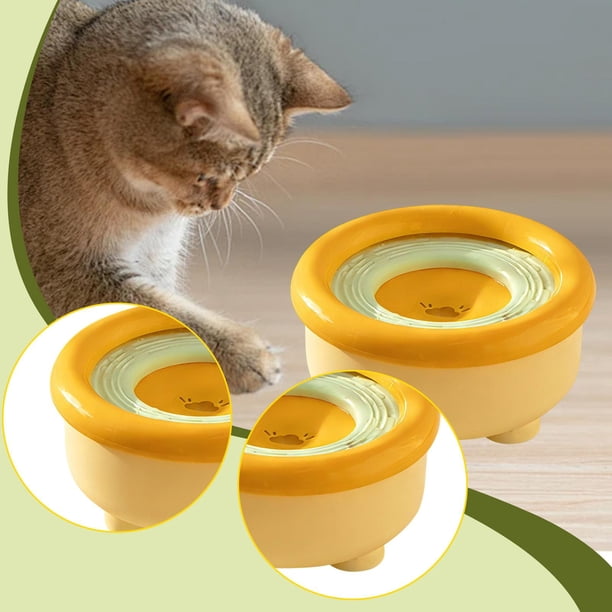 Comedero de agua lenta, bebedero lento, dispensador de agua para mascotas, cuenco para mascotas, para viajes por carretera, gatos de interior y perros Naranja Verde
