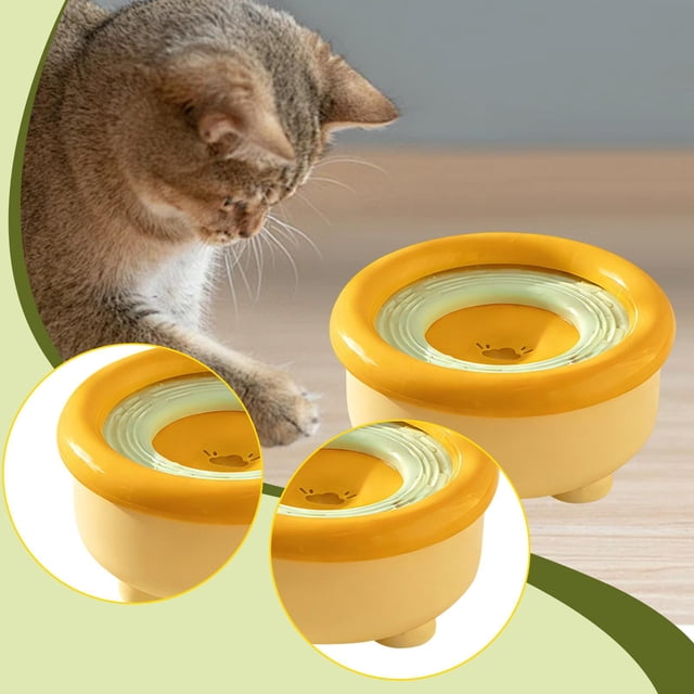 Comedero de agua lenta, bebedero lento, dispensador de agua para mascotas, cuenco para mascotas, para viajes por carretera, gatos de interior y perros Naranja Verde