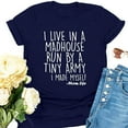 thumbnail image 5 of B91xZ T-shirt d'Été pour Femmes Manches Courtes Col Rond Imprimé, Marine m, 5 of 5