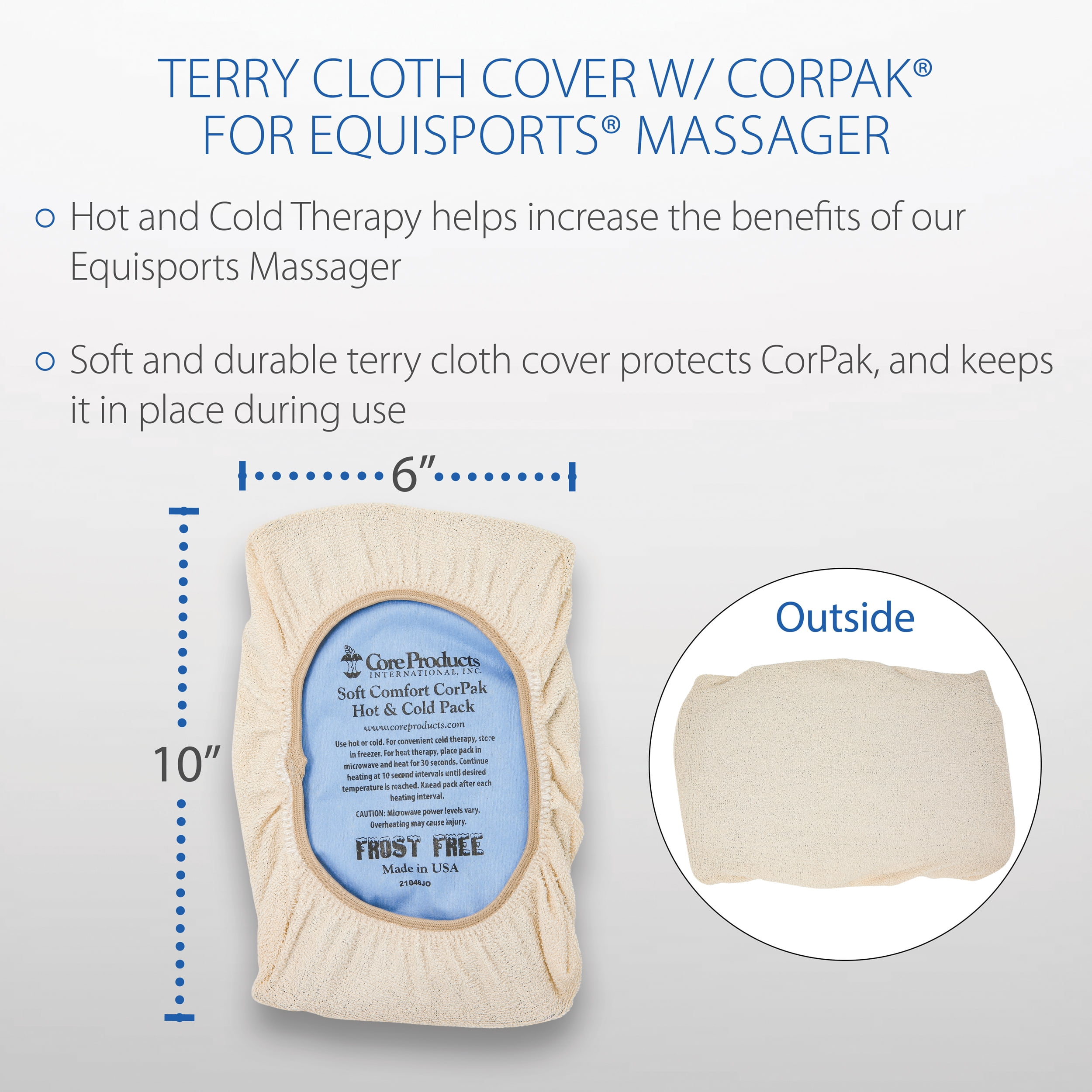 Equisports Massager Accessory - Hot/Cold Therapy Pack with Terry Cover