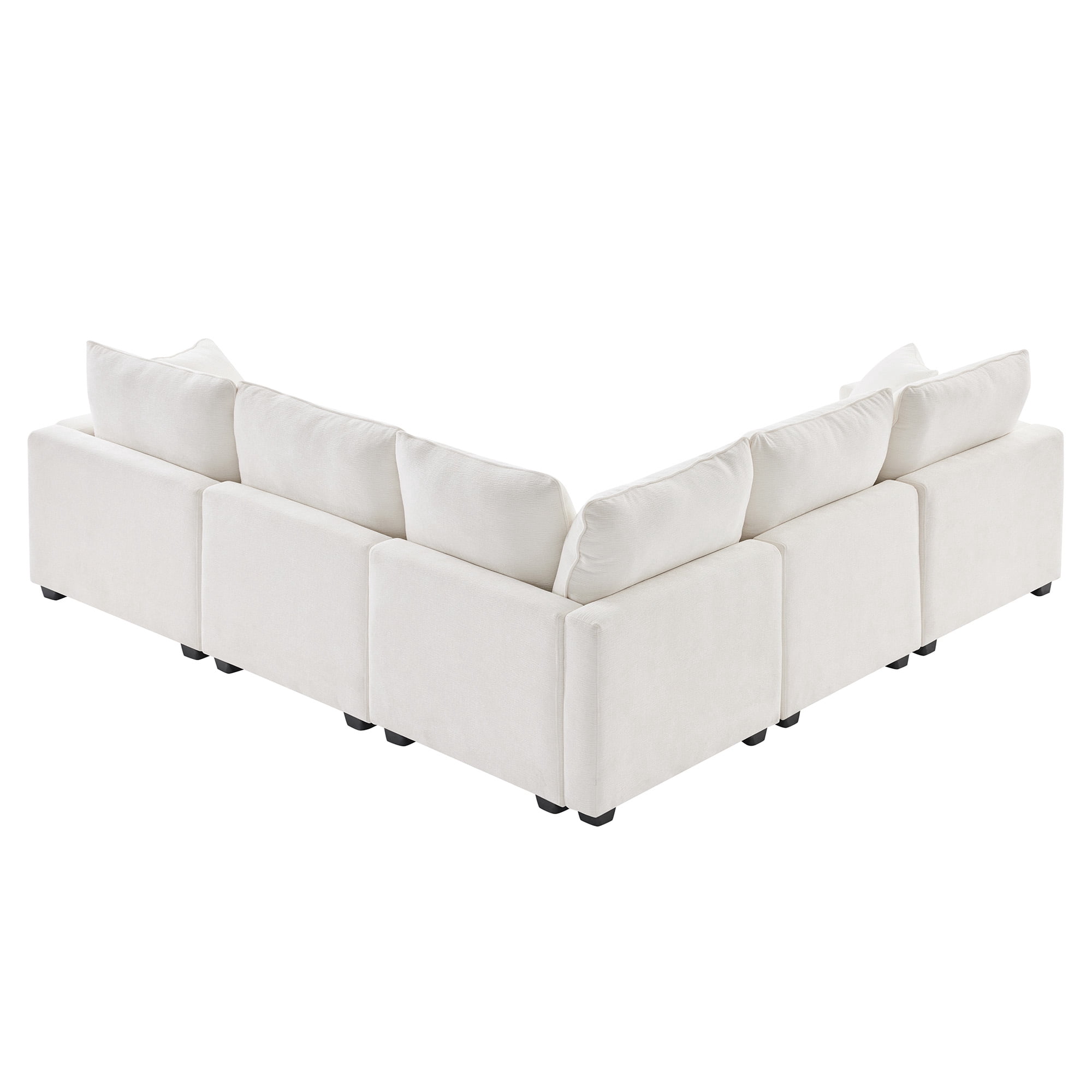 MAYEERTY 86x86" Modern L-Shaped Modular Sofa - 5-Seat Chenille Sectional with 2 Pillows, Freely Combinable for Living Room/Apartment/Office, 2 Colors