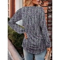 thumbnail image 2 of KISSMODA Women's Long Sleeve Comfy V-Neck Blouse & Tunic Tops, S-2XL, 2 of 4