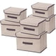 thumbnail image 1 of Cajas de Almacenamiento, E T EASYTAO Cajones Organizadores 6pcs, Closet Organizador de Ropa de Tela Plegables con Tapas, Cestas de Lino Cubo para Hogar, Dormitorio, Armario (Beige),Beige, 1 of 16