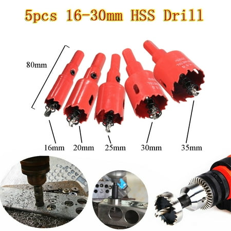 ON CLEARANCE 1PCS 16/20/25/30/35mm High Speed Steel Metal HSS Hole Saw Drill Bit Tooth Kit Drilling Coated Woodworking Set for Wood Cutter