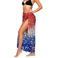 thumbnail image 5 of Women Sarong Swimsuit Coverups Chiffon Long Bikini Wrap Dress Sheer Beach Towel Shawl Bathing Suit Cover Up (Free Size, Multicolor), 5 of 7