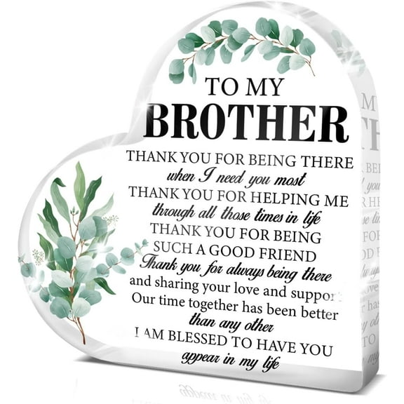 Brother Gifts From Little Sister Brother Sisters, Brother Gifts For Birthday Christmas Graduation, Brother Clear Acrylic Sign Keepsake Gifts