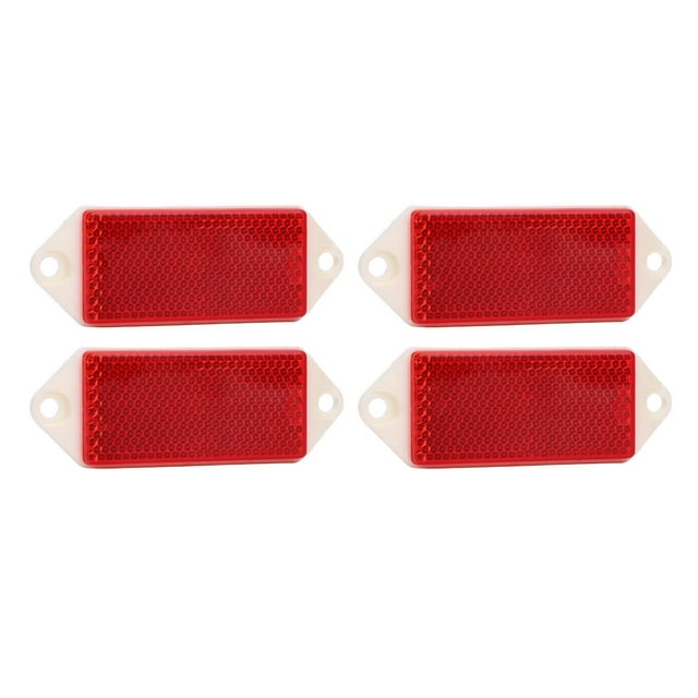 Reflectores Rectangulares Mejora la Seguridad Del Tráfico 4 Piezas Tornillo de Tornillo de Plástico Reflectores para la Puerta de la Valla de Motocicleta de Camiones de Remolque