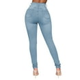 thumbnail image 3 of Vedolay Denim Pants for Women Jean Fashion Frayed Hem Jeans Hot Pants Bottoms Denim Pants B,2XL, 3 of 4