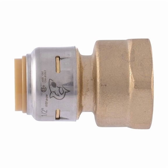Sharkbite Max Adapter,Brass,3/4 in Size A Pipe Size UR068