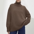 thumbnail image 2 of Chandail à Col Roulé pour Femmes, Haut Tricoté Ample, Doux, Confortable, Décontracté, Mode Hiver, Chaud, 2 of 4