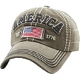 thumbnail image 1 of America USA Vintage Distressed Washed Adjustable Baseball Cap Dad Hat, 1 of 4