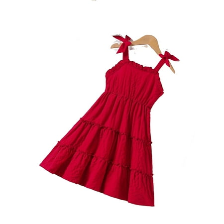 

Cute Plain Straps Cami Sleeveless Burgundy Toddler Girls Dresses (Girl s)