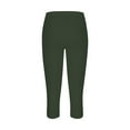 thumbnail image 4 of frariair High Waisted Leggings for Women Capri Cutout Yoga Capris Lightweight Cozy Cropped Pants Solid Soft Pajams Army Green, 4 of 4