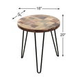 thumbnail image 3 of Greenage Reclaimed Wood End Table, 18" x 18" x 20" Heigh, Square Round, 3 of 9