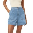 thumbnail image 2 of Breezora Women's Baggy Denim Shorts – High Waist Loose Fit Jeans Shorts with Elastic Waistband, Casual Summer, 2 of 9