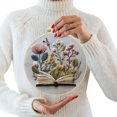 thumbnail image 3 of DIY Floral Book Embroidery Kit for Beginners, Hand Sewing Art Craft with Threads & Needles for Home Wall Decor, 3 of 8
