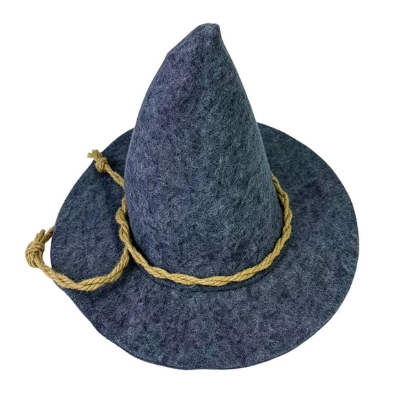 Witch Wizard Hat for Adults Halloween Felt Pointed Cone Hat Vintage Scarecrow Costume Accessory for Women Men