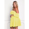 thumbnail image 4 of SURJDE Women's Off Shoulder Strapless Ruffle Mini Plus Size Swing Dresses, 4 of 6