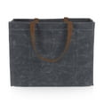thumbnail image 4 of Oniva Market Waxed Canvas Tote with Leatherette Handles, Gray, 4 of 5