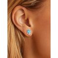 thumbnail image 3 of FOCALOOK Turquoise Pear Cut Stud Earrings for Women 925 Sterling Silver Cubic Zirconia Small Tiny Earrings Daughter Girlfriend Mothers Day Birthday Jewelry Gifts, 3 of 8