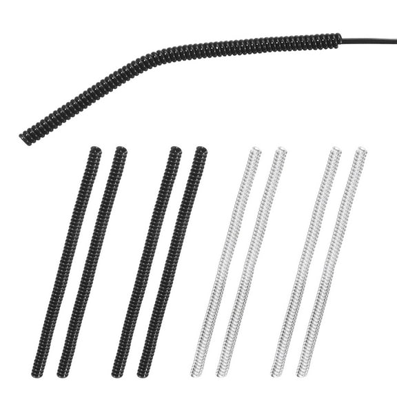 Uxcell 8 Pairs Eye Glass Replacement Temples, Silicone Anti-Slip Eyeglass End Tips Glasses Retainers for Universal Thin Metal Eyeglass Sunglasses Temple, Clear/Black