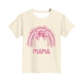 thumbnail image 4 of ITSAME Girls T-Shirt, Mother's Day Print Crewneck Short Sleeve Fashion Casual Tops for Kids Beige Size 12-13T, 4 of 5