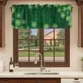 thumbnail image 6 of Happy St. Patrick's Day Curtain Valances for Windows, Kitchen Valance Window Treatments Panel 2 Pack, Green Lucky Four-leaf Grass Rod Pocket Short Curtains for Bathroom Bedroom 42 x 18 Inch, 6 of 8