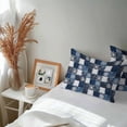 thumbnail image 4 of Blue Patchwork Outdoor Pillow Covers Set of 2 Snowflake Blue Flower Checkered Waterproof Throw Pillow Case Decorative Square Cushion Cover for Patio Couch Garden Balcony, 20"x12", 4 of 9