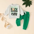 thumbnail image 2 of Zshosam Baby Boy Clothes Winter Newborn Baby Boy Clothes Boy St. Patrick's Day Outfit Infant Winter Fall Long Sleeves Pants Set 2PC Size 12 18 Months,(Grey 12-18 Months), 2 of 9