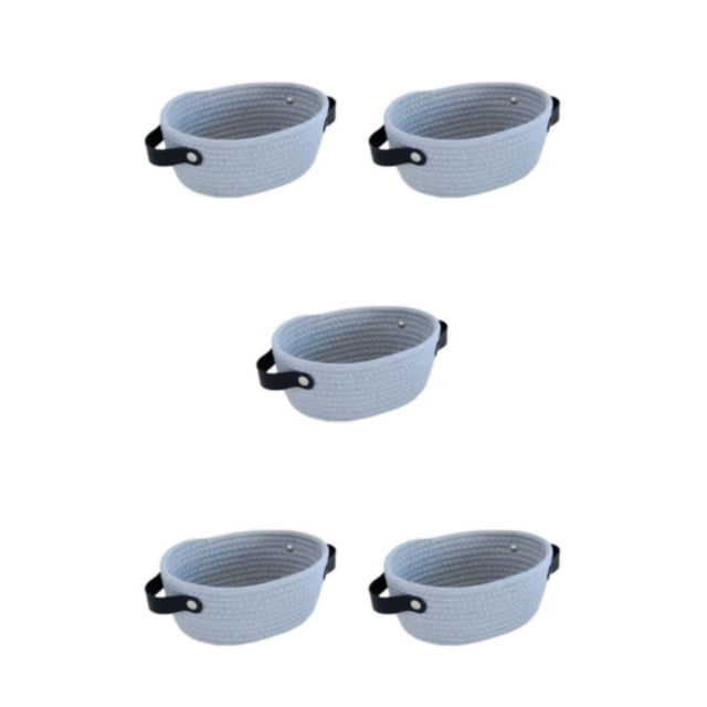 Bewildely Cesta de almacenamiento de estilo nórdico con asas, contenedor tejido a mano, cestas para aperitivos de juguete, organizador plegable Type2 NO2
