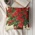 thumbnail image 3 of YINGXI Red Geranium Flower Garden Decorative Pillow Covers 1 Floral Bloom Throw Pillows Sweet Home Decor Cushion Case for Summer Outdoor Patio 22x22in, 3 of 5