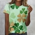 thumbnail image 7 of Haivin Women's T-shirt, Fashion Loose Fit Casual with St. Patrick's Day Print, Round Neck Short Sleeve Cotton Top for Holiday Festival Party and Daily Wear, 7 of 7