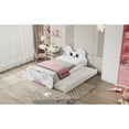 thumbnail image 4 of Miekor Cartoon Twin Size Platform Bed with Trundle, White BC2A1151, 4 of 9