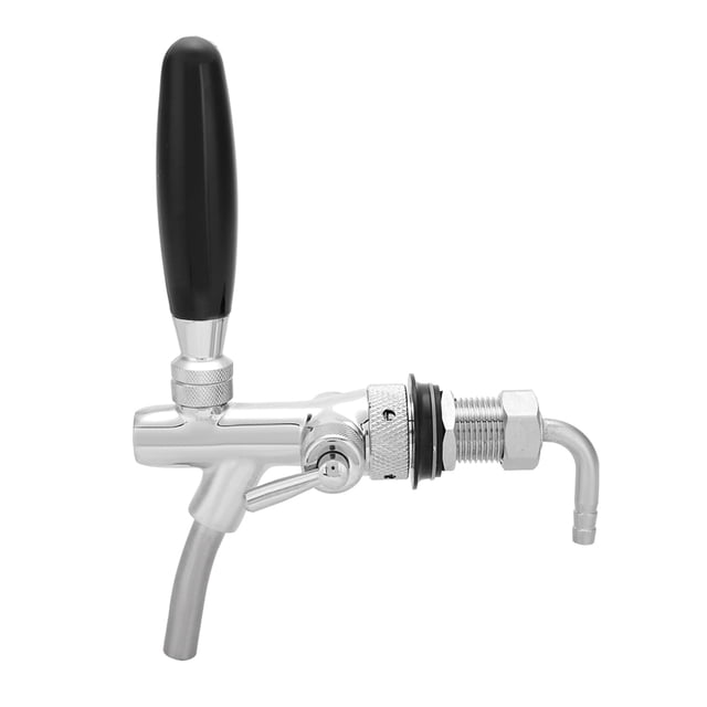 Robinet à Bière Distributeur de Bière G5/8 Chromé Acier Inoxydable Contrôle Réglable avec Construction en Cuivre pour Maison Bar Hôtel Restaurant