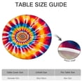 thumbnail image 6 of Colorful Rainbow Tie Dye Spiral Pattern Round Fitted Tablecloth with Elastic Edge,Dining Table Cover Waterproof,Outdoor Round Tablecloth for Camping,Dining,Indoor and Outdoor, 6 of 7