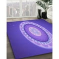 thumbnail image 2 of Ahgly Company Indoor Square Patterned Purple Mimosa Purple Area Rugs, 3' Square, 2 of 6