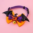 thumbnail image 4 of Halloween Cat Collar Breakaway with Cute Bow Tie and Bell, Adjustable Polyester Collar for Kittens Cats, Orange, Size S, 4 of 4