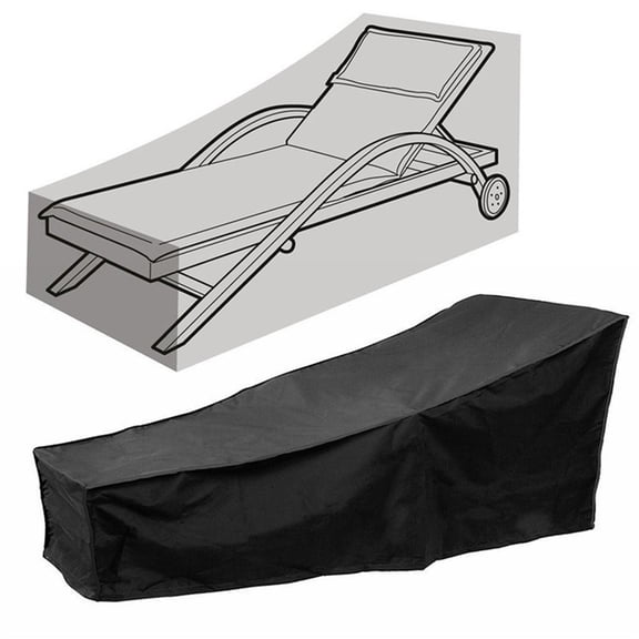 Fmxomd Patio Chaise Lounge Cover Waterproof Heavy Duty Outdoor Lounge Chair Covers - Black Durable Patio Furniture Covers 78x29.5x31.5 Inch