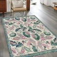 thumbnail image 2 of 4'x6' Area Rugs, Turquoise Pink Ethnic Indoor Outdoor Area Rug for Living Room Bedroom, Boho Modern Geometric Abstract Art Washable Bathroom Rugs Kitchen Floor Carpet Mats Home Decor Aesthetic, 2 of 8