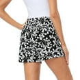 thumbnail image 3 of HDE Women Chino Shorts 5" Inseam Summer Shorts Black White Blossom 26-28, 3 of 5