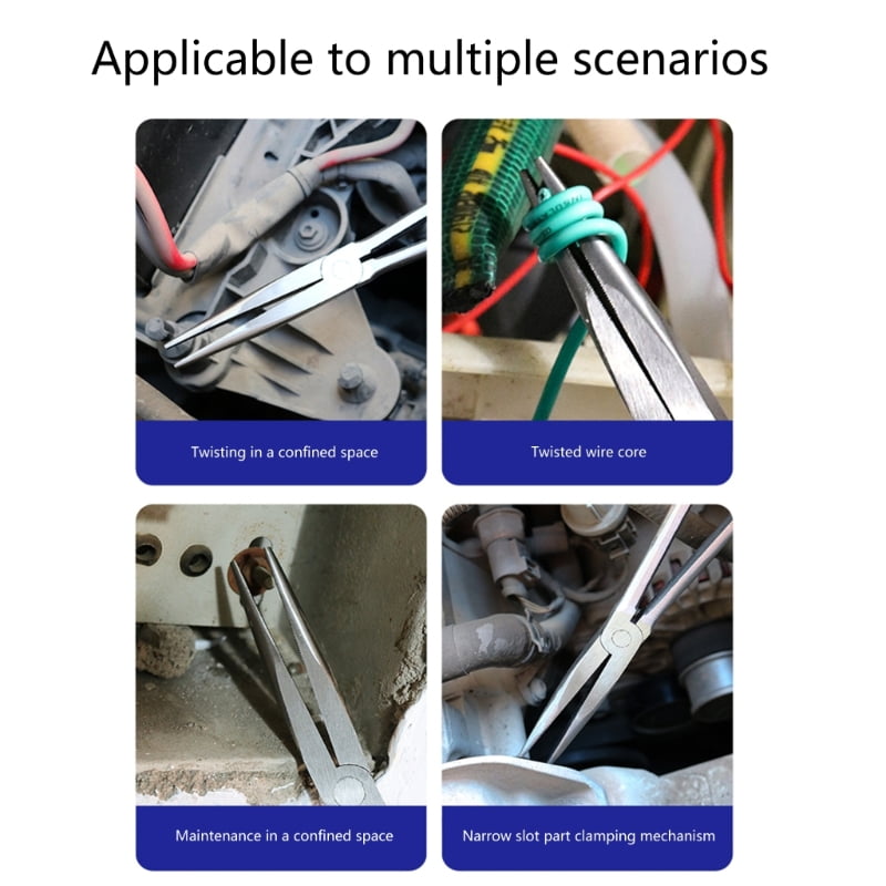 0/45/90 Degree Car Wire Removal Pliers Long Nose Cylinder Cable Clamp Removal Tool Flat Mouth Pliers Ergonomic Handle